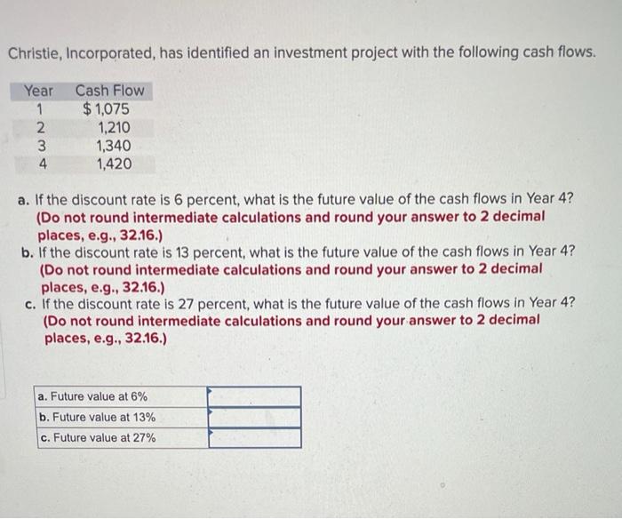 A project has the following cash flows